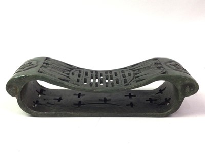 Lot 604 - CARVED JAPANESE SOAPSTONE NECK PILLOW