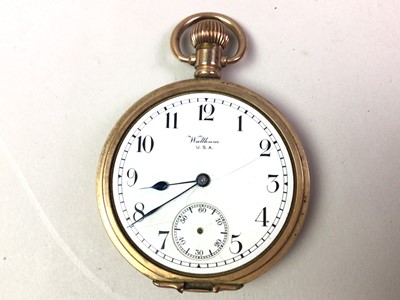 Lot 610 - TWO GOLD PLATED POCKET WATCHES