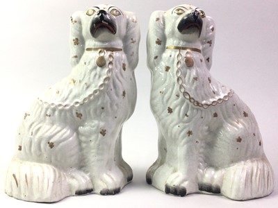 Lot 652 - PAIR OF STAFFORDSHIRE WALLY DOGS