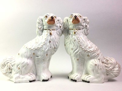 Lot 653 - PAIR OF STAFFORDSHIRE WALLY DOGS