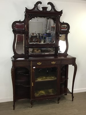 Lot 585 - MAHOGANY MIRROR BACK CABINET