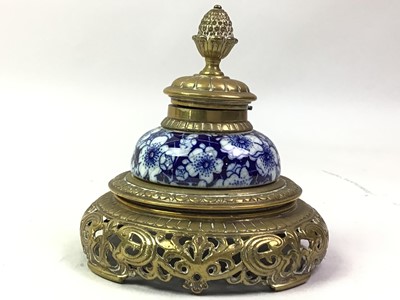 Lot 644 - VICTORIAN BRASS INKSTAND