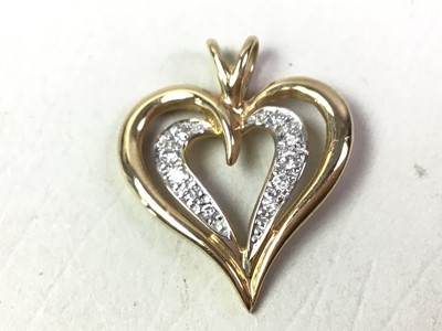 Lot 662 - THREE DIAMOND HEART PENDANTS