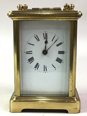 Lot 672 - BRASS EIGHT DAY CARRIAGE CLOCK