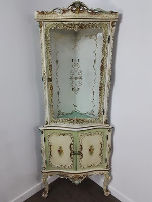 Lot 682 - REPRODUCTION PAINTED CORNER CABINET