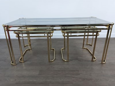Lot 688 - BRASS NEST OF THREE TABLES