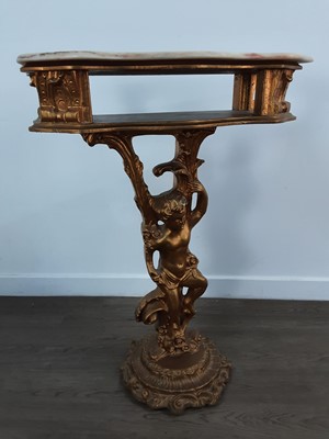 Lot 686 - REPRODUCTION GILDED SIDE TABLE