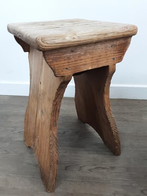 Lot 718 - THREE RUSTIC STOOLS