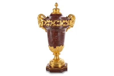 Lot 1287 - FRENCH ORMOLU AND PORPHYRY URN