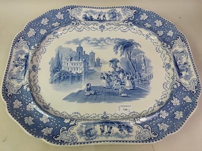 Lot 719 - BELLS POTTERY BLUE AND WHITE ASHET