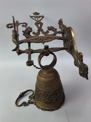 Lot 725 - BRASS WALL MOUNTING BELL