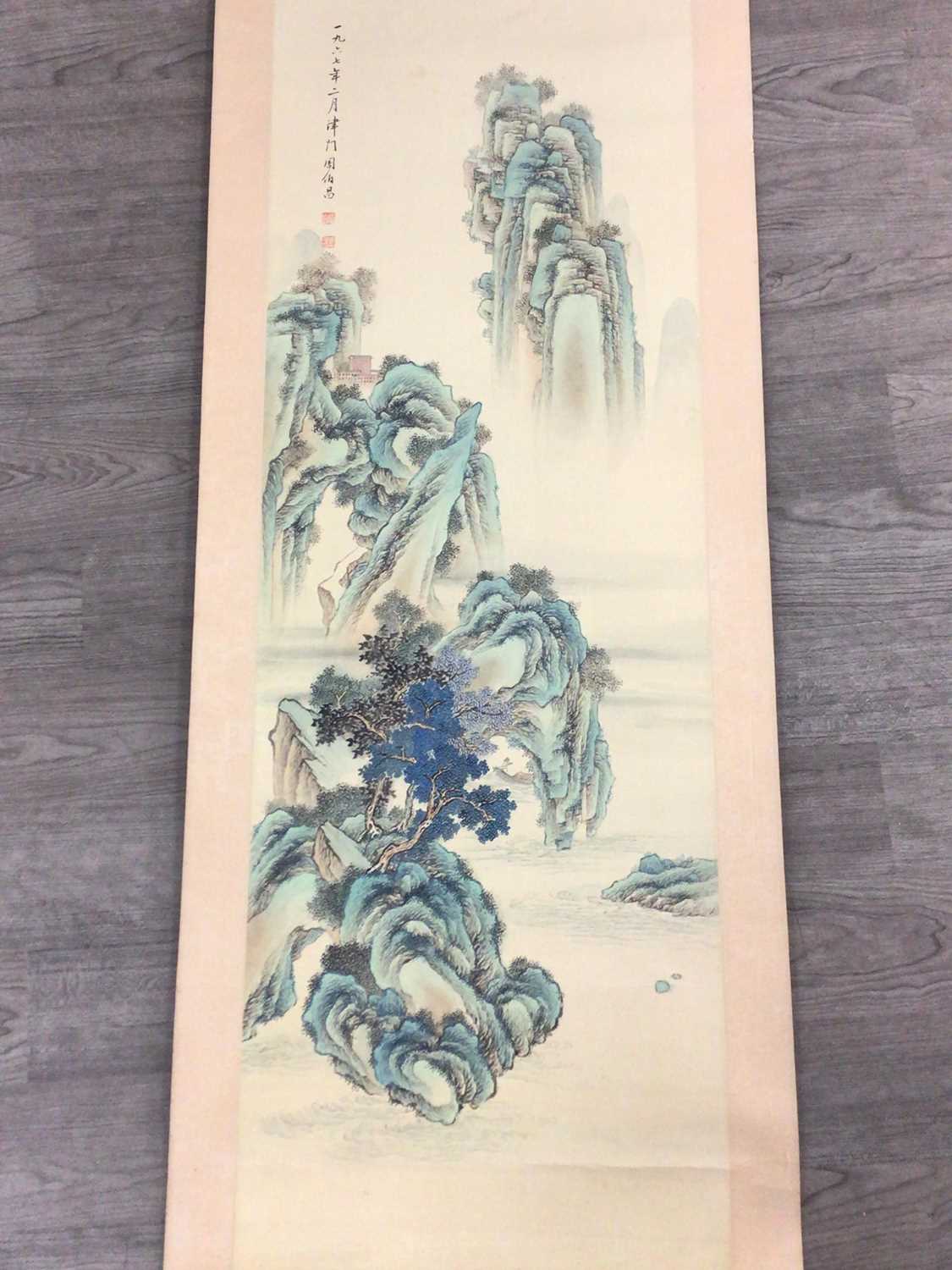 Lot 755 - FOUR CHINESE WALL SCROLLS
