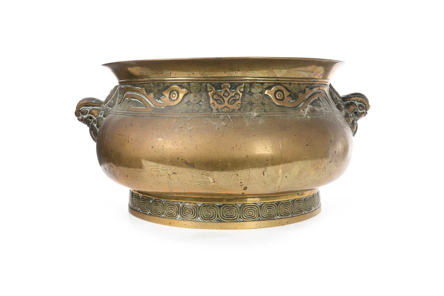 Lot 1284 - CHINESE BRONZE CENSER