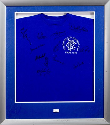 Lot 1782 - RANGERS F.C., BARCA BEARS ECWC 1972 SIGNED JERSEY