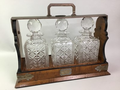 Lot 878 - VICTORIAN THREE BOTTLE TANTALUS