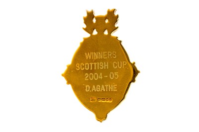 Lot 1951 - DIDIER AGATHE OF CELTIC F.C., SCOTTISH CUP WINNERS GOLD MEDAL