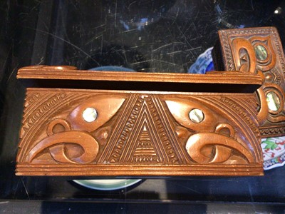 Lot 68 - TWO MAORI CARVED WOODEN BOXES