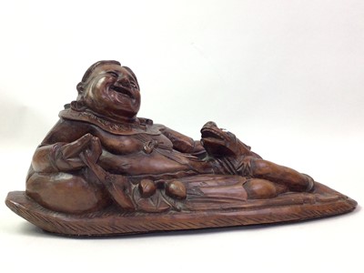 Lot 74 - TWO CARVED WOODEN FIGURES