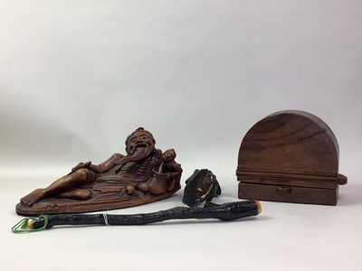 Lot 74 - TWO CARVED WOODEN FIGURES