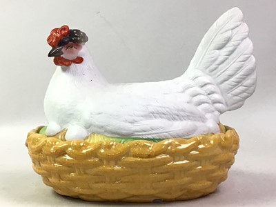 Lot 165 - CERAMIC HEN EGG BASKET