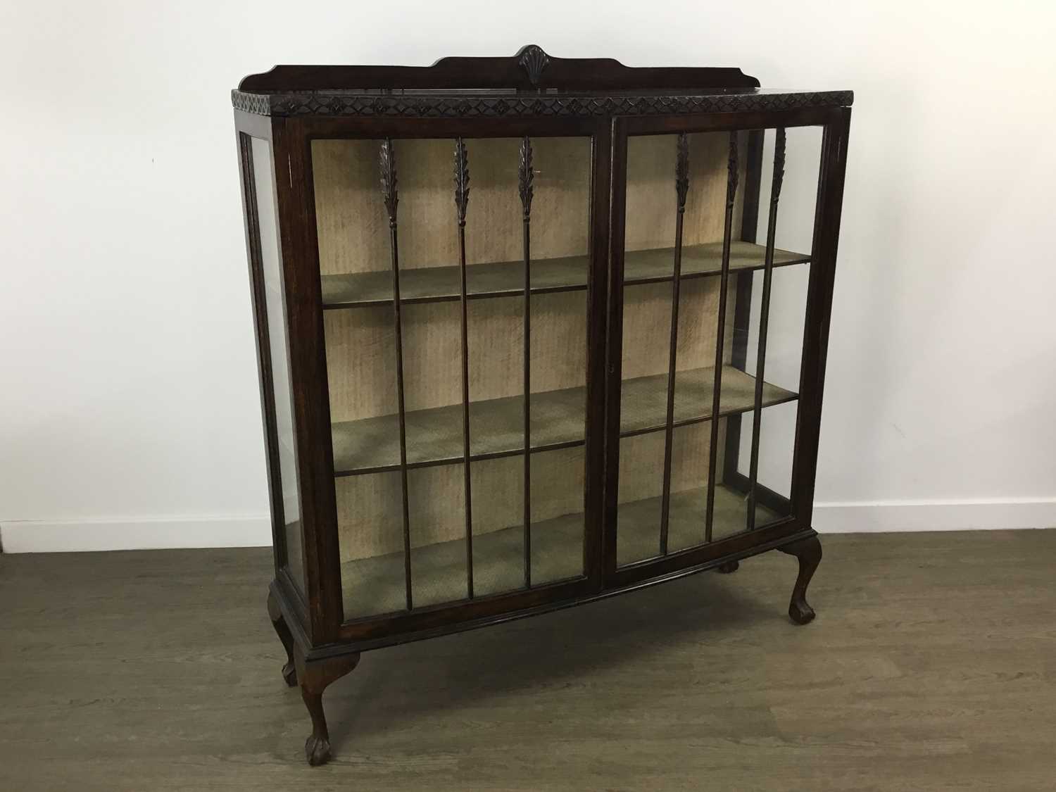Lot 93 - STAINED OAK DISPLAY CABINET