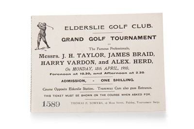 Lot 1785 - RARE & IMPORTANT, ELDERSLIE GOLF CLUB - GRAND GOLF TOURNAMENT TICKET