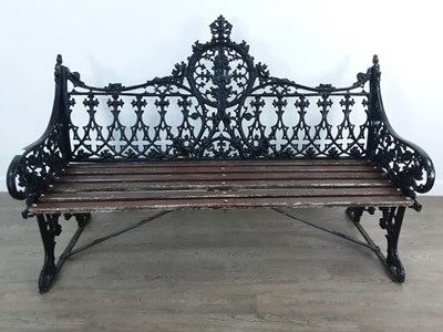 Lot 1483 - REPRODUCTION GOTHIC REFORM GARDEN BENCH