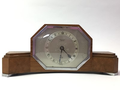 Lot 107 - WALNUT ART DECO MANTEL CLOCK