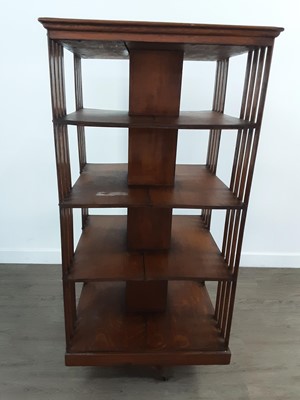 Lot 116 - STAINED OAK REVOLVING BOOKCASE