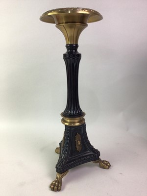 Lot 219 - PAIR OF BRASS CANDLESTICKS