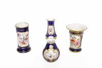 Lot 501 - TWO ROYAL CROWN DERBY MINIATURE VASES of...