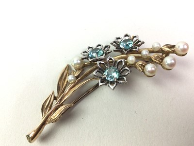 Lot 264 - GEM SET FLORAL SPRAY BROOCH