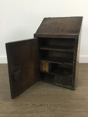 Lot 1488 - OAK TABLETOP CUPBOARD