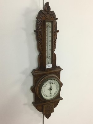 Lot 233 - VICTORIAN BAROMETER THERMOMETER