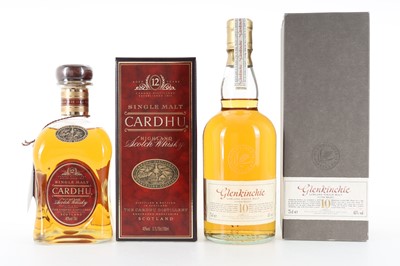 Lot 131 - CARDHU 12 YEAR OLD AND GLENKINCHIE 10 YEAR OLD 75CL