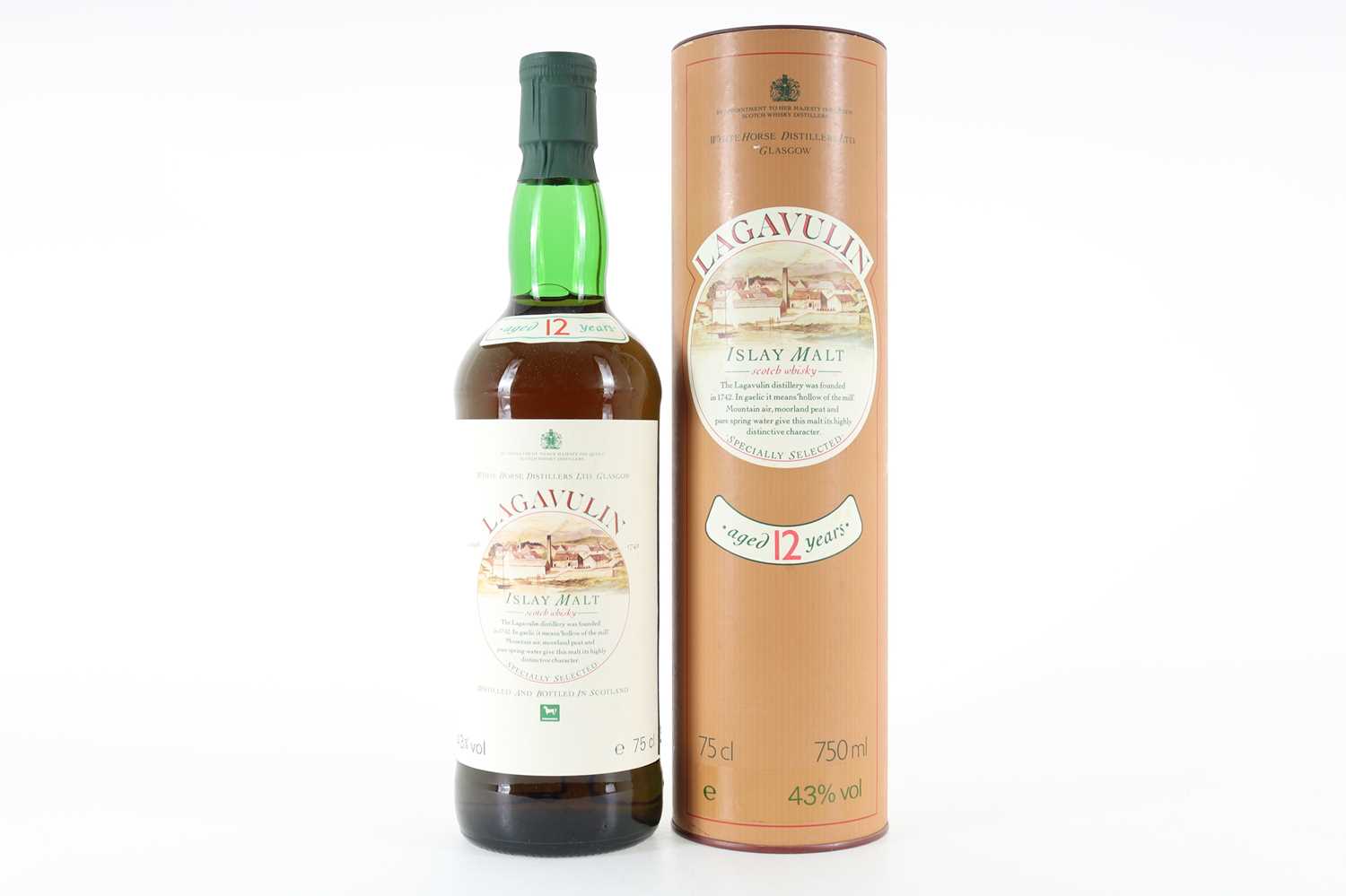 Lot 155 - LAGAVULIN 12 YEAR OLD WHITE HORSE 1980S 75CL