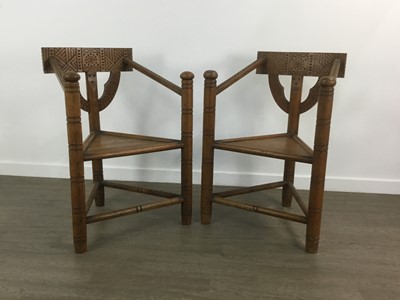 Lot 1493 - PAIR OF OAK TURNER CHAIRS