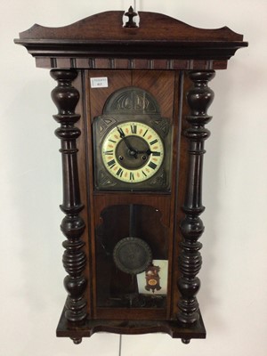 Lot 413 - MAHOGANY WALL CLOCK
