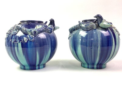 Lot 384 - PAIR OF GLAZED CERAMIC VASES