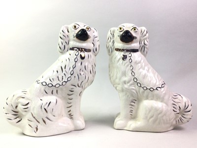 Lot 389 - PAIR OF STAFFORDSHIRE WALLY DOGS