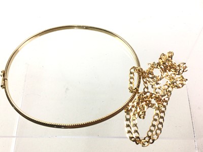 Lot 419 - COLLECTION OF GOLD CHAINS AND A BANGLE