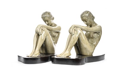 Lot 456 - PAIR OF ART DECO FIGURAL BOOKENDS