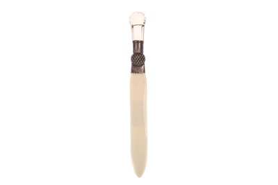 Lot 931 - EDWARDIAN SILVER AND CITRINE GLASS LETTER OPENER