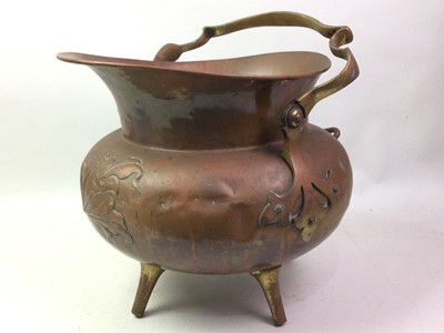 Lot 481 - COPPER AND BRASS COAL SCUTTLE