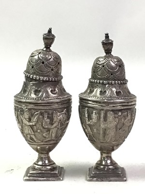 Lot 487 - WHITE METAL SALT AND PEPPER