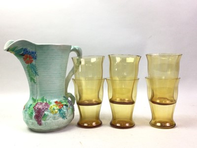 Lot 449 - AMBER GLASS LEMONADE SET