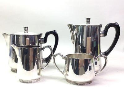 Lot 443 - SILVER PLATED FOUR PIECE TEA AND COFFEE SERVICE