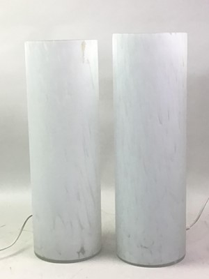 Lot 451 - PAIR OF GLASS TABLE LAMPS