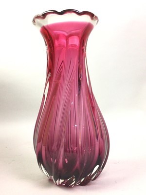 Lot 452 - GROUP OF ROSE BOHEMIAN GLASSWARE