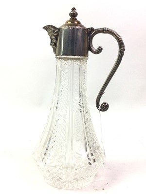Lot 453 - CRYSTAL CLARET JUG.